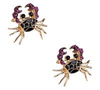 BESPORTBLE 2 Pezzi Piccola spilla di granchio spille da bavero per le donne Carino Pin di smalto perni spillo spilla per vestiti puntalini piccola spilla a granchio spilla animale lega
