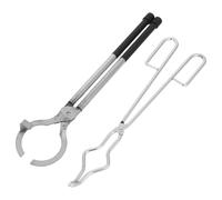 BESPORTBLE 2 Pezzi Pinze per Crogioli in Metallo ad Alta Temperatura Morsetto per Crogioli di Grafite, Utensile Resistente per Progetti di Gioielleria e Fusione Professionale