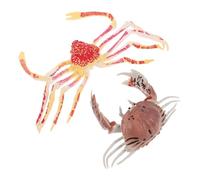 BESPORTBLE 2 Pezzi Plastic Crab Figurines in PVC Realistic Small Crab Sculpture For Early Education And Nursery Party Cute Ocean Animal Toy For Cognitive Development
