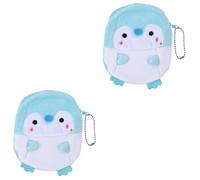 BESPORTBLE 2 Pezzi portamonete in peluche piccola borsa per il trucco bloccare vagabondo moneta soldi Portamonete portatile Portamonete per adulti borsa carina cambia Borsa cotone pp Blue