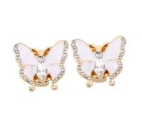 BESPORTBLE 2 Pezzi Pungini a farfalla gioielli per bracciali da donna accessori per feste di matrimonio gemelli da donna bottone dei gemelli Cufflinks Butterfly Lega di zinco bianca