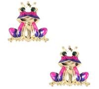 BESPORTBLE 2 Pezzi spilla rana Animali ornamento piccolo cartone animato perno del spilla natale spilla abbigliamento spilla decorativa spilla da cappello da uomo Lega di zinco