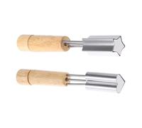 BESPORTBLE 2 pezzi Stampi Biscotti Acciaio Resistenti con Manico Legno Forme Stella e Cuore per Dolci Biscotti e Candy Tagliapasta DIY per Decorazioni Creative