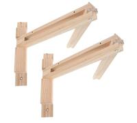 BESPORTBLE 2 Pezzi Supporto a Parete Pieghevole in Legno Beige per Lampada da Lettura Posizionamento Regolabile e Facile da Riporre, per Studio Notturno e Comodino