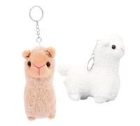 BESPORTBLE 2 Portachiavi Kawaii Alpaca Peluche Mini Giocattoli Morbidi per Borse e Cellulare Charm Decorativo Peluche e Bianco