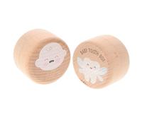 BESPORTBLE 2 Scatola Portadentini in Custodia Ricordo Dentini Latte per Ragazzi e Ragazze Design Rotondo Artigianato Precisione per Conservare i Primi Denti Perduti