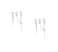 BESPORTBLE 2 Set Anello a Farfalla Anello Del Polsino Aperto Anello Dito Di Farfalle Anello Per Il Polsino Anello Polsino Con Catena Gioielli Da Donna Gioielli Ad Anello Punk Lega (ferro)