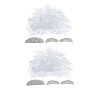 BESPORTBLE 2 Set Costume Scienziato Matto con Parrucca Bianca Sopracciglia e Baffi Morbidi Filo per Halloween e Feste Tema Cosplay