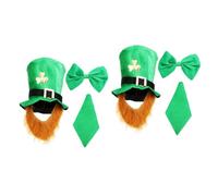 BESPORTBLE 2 Set Cravatta Cuckold Wow Cravatta San Patrizio St. Costume Da Patrizio Verde Accessori Cappello a Fiocco Uomo Patricks Cappello Con Barba Arredamento Stoffa