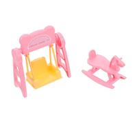 BESPORTBLE 2 Set Di Miniature Per Casa Delle Bambole Castello Altalena E Cavallo A Dondolo Statuetta Per Mobili Da Casa Delle Bambole Decorazione Per La Cameretta Dei Accessori Per Il