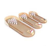 BESPORTBLE 2 set Giochi da Tavolo in Legno Mini Bowling e Basket Interattivi per Adulti Gioco Lancio Palla per Scuola e Ufficio Giocattolo Educativo Antistress in Legno Naturale