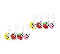 BESPORTBLE 2 Set Keychain Di Panda Di Frutta Carino Pendente Riempito Cartone Animato Catena Chiave Roba Carina Peluche Piccolo Coccolone Animali Bambola Ciondolo Orso Lega Di Zinco 4 Pezzi*2