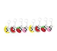 BESPORTBLE 2 Set Portachiavi in peluche Cartone Animato Bambola Riempito Coccolone Roba Carina Cose Piccolo Orso Animali Panda Incantesimi Catena Chiave Carino Lega Di Zinco 4 Pezzi*2