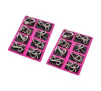 BESPORTBLE 2 set Puzzle Rompicapo in Gioco Interlock in Acciaio Inossidabile Rompicapi Iq per Ragazzi e Adulti Giocattoli Educativi per Allenamento Mentale e Concentrazione