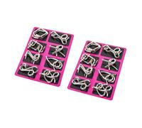 BESPORTBLE 2 set Rompicapo Disentanglement in Filo d Acciaio Inossidabile Gioco di Anelli Interbloccati per Adulti Puzzle Intellettivo Educativo per Ragazzi e Ragazze