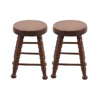 BESPORTBLE 2 sgabelli in legno in miniatura - Sgabello alto rotondo in legno minuscolo - Sedia per mobili in miniatura per decorazioni per case delle bambole, artigianato fai da te, feste, cucine,