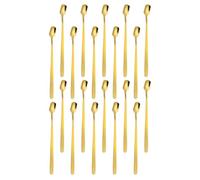 BESPORTBLE 20 pezzi Cucchiaini in Acciaio Inossidabile Dorato Punta Cucchiai Multifunzionali per Caffè Mescolare Gelato e Manico Ergonomico Facile da Pulire Uso Domestico e