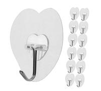 BESPORTBLE 20 pezzi Ganci Adesivi Forma di Cuore Trasparenti Ganci da Parete Resistenti e Impermeabili Appendini Multifunzionali per Cucina Bagno Ufficio e Esterni Senza Foratura e Facili da