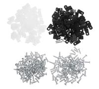 BESPORTBLE 200 Pezzi Clip Fissacavi in Nylon R-type con Viti per Fissaggio Rapido Cavi e Gestione Fili Kit Assortito Bianco e Nero per Organizzazione Cavi Casa e Ufficio