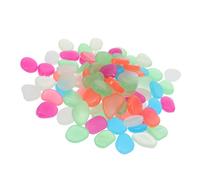 BESPORTBLE 200 Pietre Luminose Decorative in Resina Fosforescente per Esterni e Interni, Ciottoli Colorati per Giardino e Acquario, Rocce Luminose Resistenti per Vialetti e