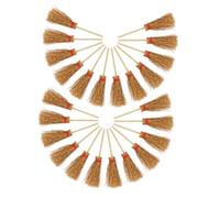 BESPORTBLE 24 pezzi Mini Scope Paglia per Casa delle Bambole Scopine Artigianali Realistiche da Accessori Miniatura per Decorazione e Gioco Creativo