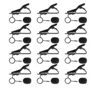 BESPORTBLE 24pezzi Clip Microfono Lavalier con Bavaresi Nero Metallo e Sponge Cover Clip Cappucci in Microfoni Mini da Bavero Videochiamate Podcast e Karaoke