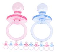 BESPORTBLE 24pezzi Mini Ciucci Decorativi Trasparenti Per Shower Addobbi Tavolo Colorati Rosa e Blu Idee Regalo e Giochi Festa Néotti