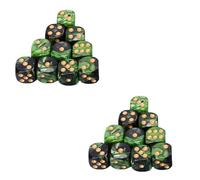BESPORTBLE 25 Dadi Acrilici da 16 MM Angoli Arrotondati Dadi da Gioco da Tavolo Verdi e Neri da Intrattenimento per Feste Bar e Riunioni Familiari