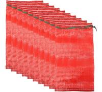BESPORTBLE 25 Pezzi Borsa Rete Riutilizzabile per Prodotti Agricoli in Polipropilene, Sacchetto Spesso a Trama Rete per Patate e Frutta, per Cucina e Casa, Colore Rosso 47x27 Cm