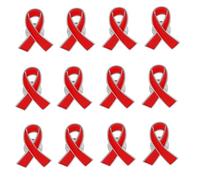 BESPORTBLE 25pezzi Spilla Decorativa Rossa Per Sensibilizzazione Sulla Prevenzione Della Distintivi Per Beneficenza Accessori Per Spille Per Giacche Cappelli