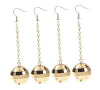 BESPORTBLE 2paia Orecchini Sfera Da Discoteca Per Donna Orecchini Dorati Pendenti Specchio Resina e Plastica Eleganti e Sicuri Accessori Per Feste e Ballo