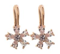 BESPORTBLE 2pcs Non Piercing Fake Nose Rings: Clips On Cuff Inlaid CZ Flower Nose Ring U Shaped Hoop No Pierced Body Jewelry For Women Men