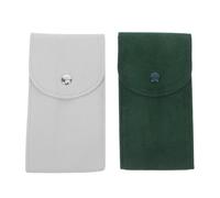 BESPORTBLE 2pezzi Borsa Portaorologi Portatile in Velluto Bottone Pressione Custodia da Viaggio per Orologi da Uomo Borsa Organizer per Gioielli Adatta per Uso Quotidiano e Viaggi