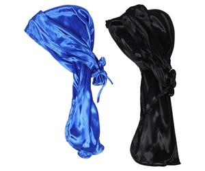 BESPORTBLE 2pezzi Cappello da Pirata in Poliestere Design Treccia Lunga Fascia per Capelli Elastica per Uomo e Donna Accessori per Costume da Marinaio e Ciclista