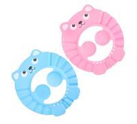 BESPORTBLE 2pezzi Cuffie da Doccia per Ragazzo Ragazza Cappelli Visiera Regolabile Adatte per Ragazzo Ragazza al Bagno e Shampoo Materiale Eva Resistente Confezione Blu e Rosa Circonferenza