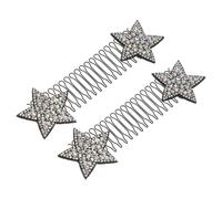 BESPORTBLE 2pezzi Forcine u Per Capelli Da Donna Motivo Stella Argento Pettini Per Fissare i Capelli Extra Invisibili Accessori Porta Pettine Per Acconciature Liscie e Raffinate Pack