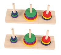 BESPORTBLE 2pezzi Gioco Da Tavolo in Legno Torre Di Hanoi Puzzle Giocattolo Intellettuale Colorati Puzzle Del Palla Lu Ban Per Ragazzo Anni