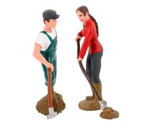 BESPORTBLE 2pezzi Miniatura Di Contadini in Riproduzione Di Bracciante Agricolo Figura Di Contadino Maschile e Femminile Decorazione Di Scena Di Fattoria Accessorio Per Tavolo Da Sabbia Ornam