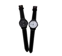 BESPORTBLE 2pezzi Orologio Da Polso Al Quarzo Orologio Da Cinturino Regolabile Movimento Preciso Visualizzazione Ore Minuti Secondi Materiale Regalo Per Coppie Nero e Bianco