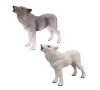 BESPORTBLE 2pezzi Wolf Model Set Realistic Wildlife Plastic Figurines for Kids Education and Desktop Decoration Wolf