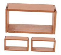 BESPORTBLE 3 Cabinet Di Micro Stoccaggio Armadio Della Casa Delle Bambole Mensola in Legno in Miniatura Libreria Del Del Delle Bambole Scaffale Di Miniera Di Legno Beige