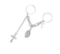 BESPORTBLE 3 Pezzi Anello a Catena a Due Dita Chiave Per Dito Accessorio Di Gioielli Di Moda Anello Di Gioielli Anello Modellabile a Croce Gioielli Ad Anello a Mano Lega