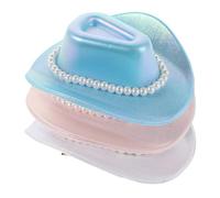 BESPORTBLE 3 Pezzi Mini Western Cowgirl Hats Hair Clips con Glitter Decorazioni per Feste Western per e Ragazze Accessori Mini Cappelli Disco Colorati per Cosplay e Costume