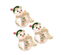 BESPORTBLE 3 Pezzi Spilla Di Natale Spille Smaltate Spille Con Pupazzo Di Neve Gioielli Con Pupazzo Di Neve Spille Di Natale Spille Per Le Feste Per Le Donne Spilla Con Fiocco Di Neve Spilla