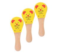 BESPORTBLE 3 Pezzi Wooden Castanets Animal-themed Percussion Instruments For Lightweight Hand Clappers For Early Music Education And Coordination Development