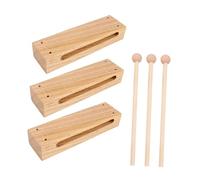 BESPORTBLE 3 set Blocchi Ritmici in Legno con Bacchette per Strumento Musicale Percussione Orff Giocattolo Educativo per Sviluppo Coordinazione e Abilità Ritmiche per Lezioni di e Attività
