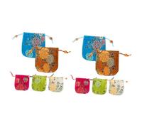 BESPORTBLE 3 Set Borsa per L'imballaggio di Gioielli Borse Nozze Stringa Borsa Ricamata Tasche con Coulisse Piccolo Sacchetto con Coulisse Tessuto Satinato 5 Pezzi*3