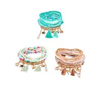 BESPORTBLE 3 Set Braccialetto Bohémien Perle Con Catena Braccialetti Elastici Ornamento Della Mano Bigiotteria Da Polso Gioielli Da Polso Gioielli Bohémien Bigiotteria Per Le Braccia Plastica