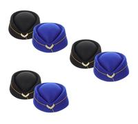 BESPORTBLE 3 Set Cappello Hostess Primo Cappello Da Assistente Di Volo Berretto Da Donna Uv Cappello Pieghevole Cappello Da Spettacolo Berretto Da Cappello Provato 2 Pezzi*3