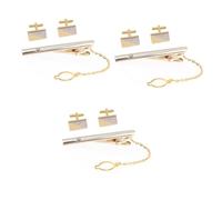 BESPORTBLE 3 Set Fermacravatta e Cufflinks per Accessori per Matrimonio e Formali Facile Usare Materiale Resistente